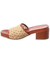 Aerosoles Aerosoles Clark Heeled Leather & Canvas Sandal