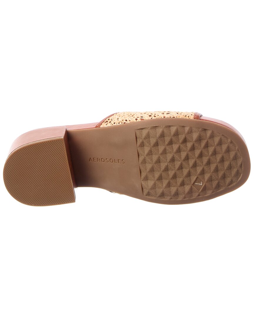 Aerosoles Aerosoles Clark Heeled Leather & Canvas Sandal
