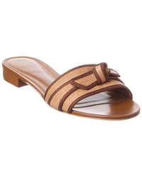 Alexandre Birman Grosgrain Raffia Flat