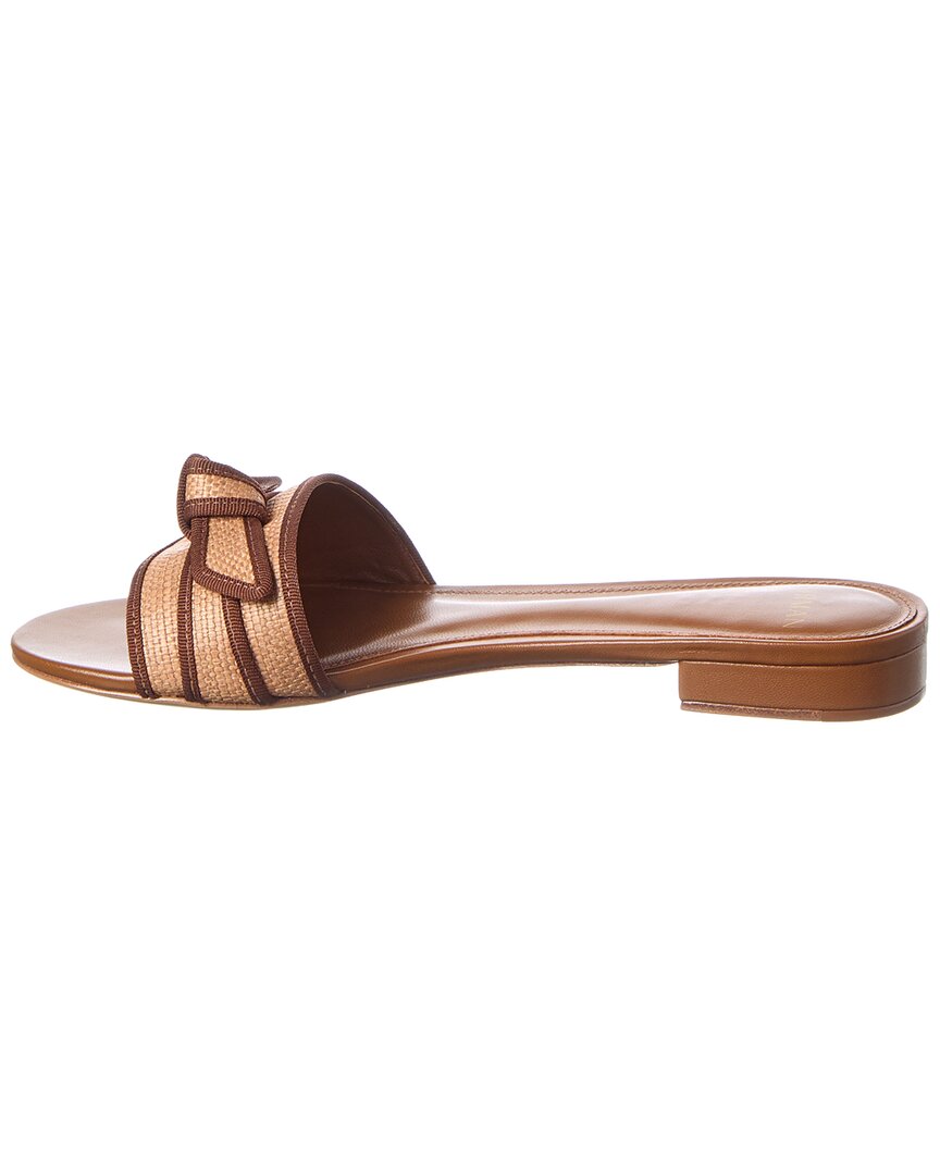 Alexandre Birman Grosgrain Raffia Flat