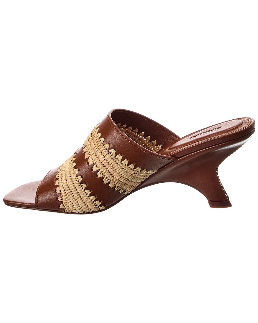 Simkhai Shadow Mule Raffia & Leather Sandal