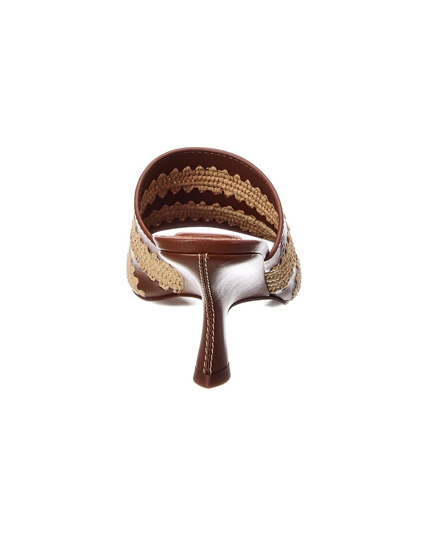 Simkhai Shadow Mule Raffia & Leather Sandal