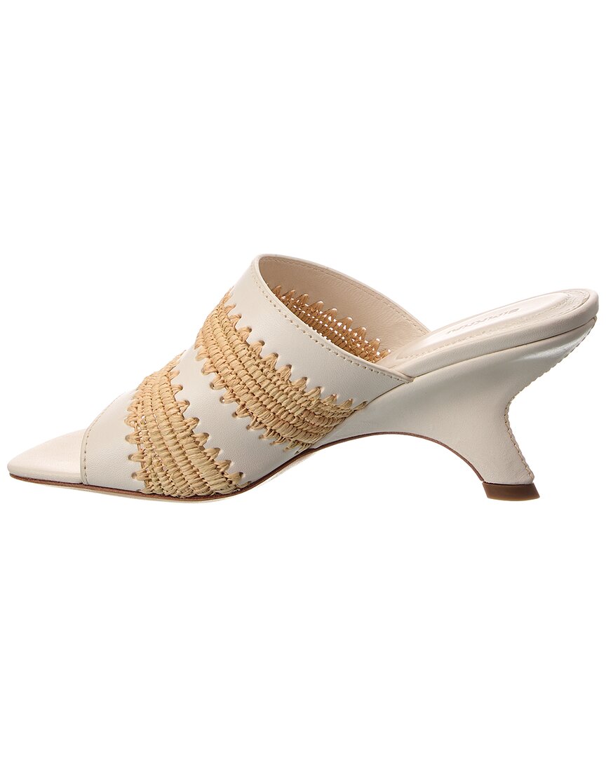 Simkhai Shadow Mule Raffia & Leather Sandal
