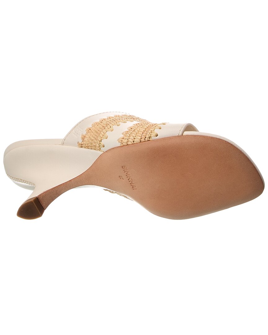 Simkhai Shadow Mule Raffia & Leather Sandal