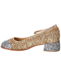 Schutz Dorothy Weekend Low Block Glitter Pump