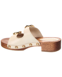 Schutz Juno Mid Block Leather Sandal