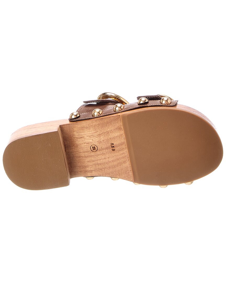 Schutz Juno Mid Block Leather Sandal