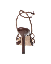 Schutz Kaya Straw High Stiletto Leather Sandal