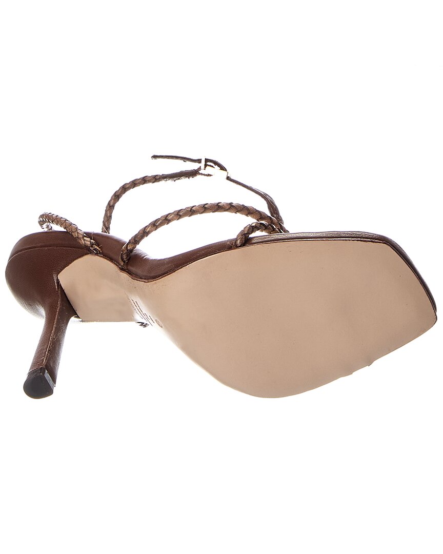 Schutz Kaya Straw High Stiletto Leather Sandal