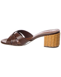Schutz Keefa Straw Leather Sandal