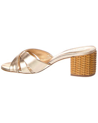 Schutz Keefa Straw Leather Sandal