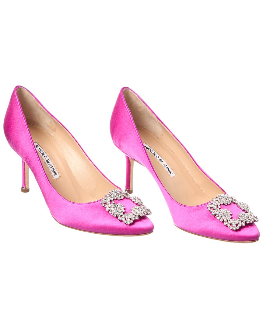 Manolo Blahnik Hangisi 70 Satin Pump (Authentic Pre-Loved) 38 Red