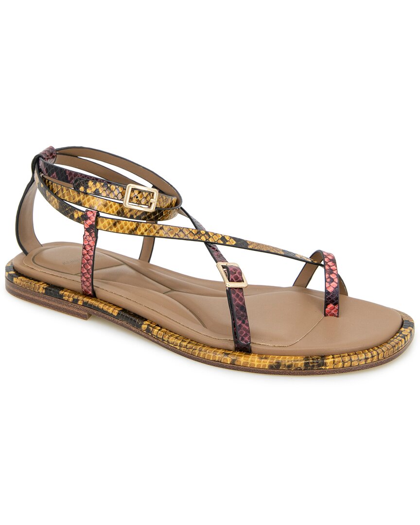 Kenneth Cole New York Paros Snakeskin-Embossed Leather-Embossed Sandal