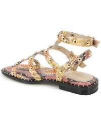 Kenneth Cole New York Ruby Snakeskin-Embossed Leather-Embossed Sandal