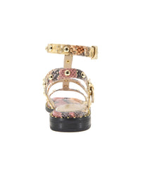 Kenneth Cole New York Ruby Snakeskin-Embossed Leather-Embossed Sandal