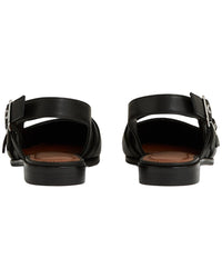 Reiss Lois Flat Buckle Leather Mule
