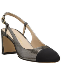 Stuart Weitzman Stuart Weitzman Babette Cap-Toe Leather & Grosgrain Slingback 60 Pump