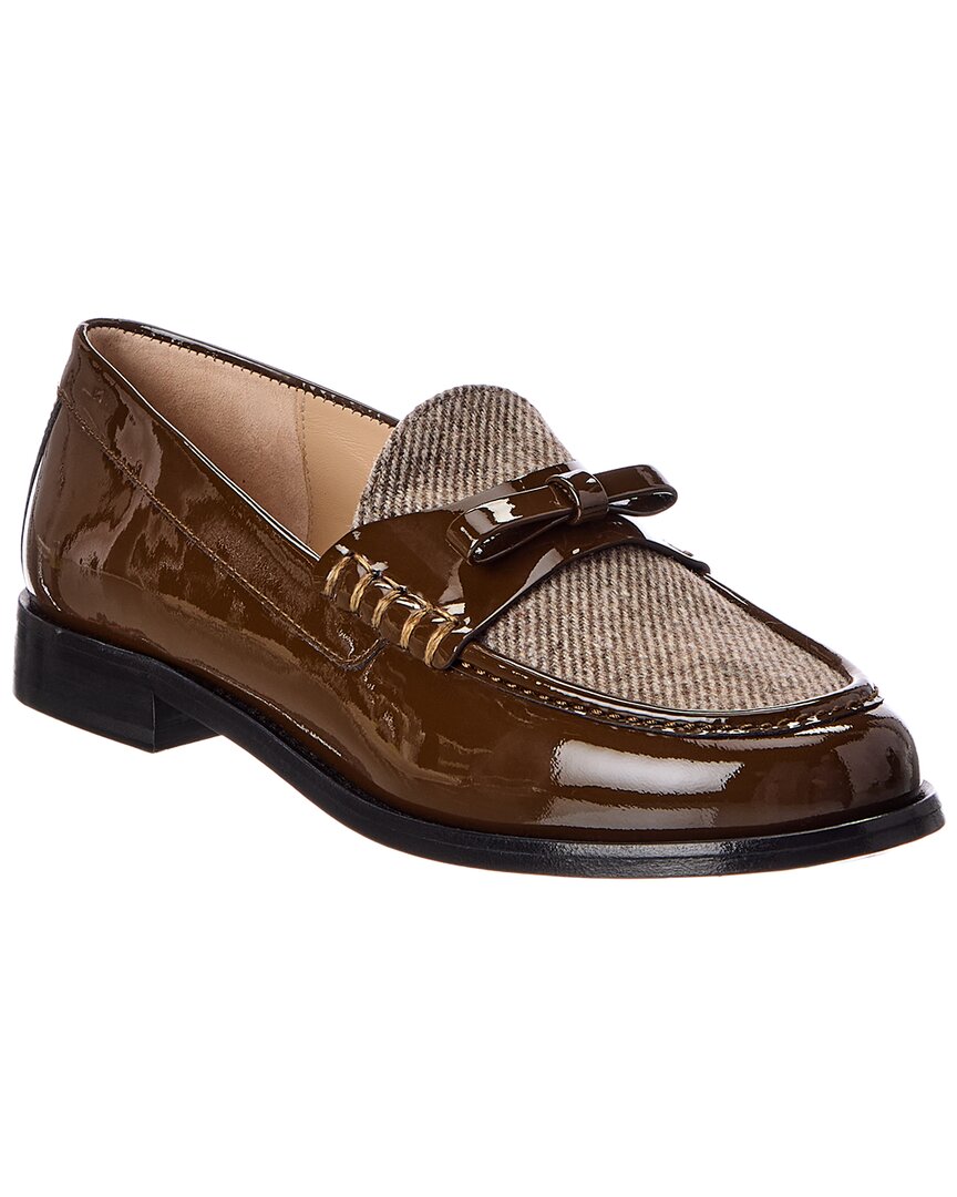 Stuart Weitzman Stuart Weitzman Lottie Bow Twill & Patent Loafer