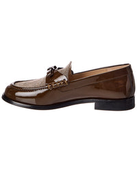 Stuart Weitzman Stuart Weitzman Lottie Bow Twill & Patent Loafer