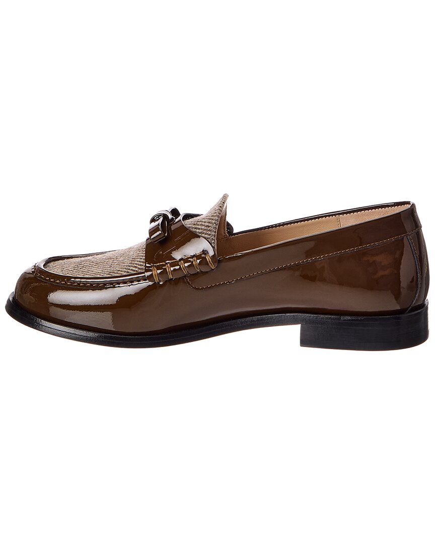Stuart Weitzman Stuart Weitzman Lottie Bow Twill & Patent Loafer
