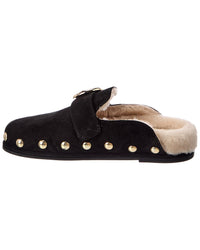 Stuart Weitzman Stuart Weitzman Studded Suede & Shearling Mule