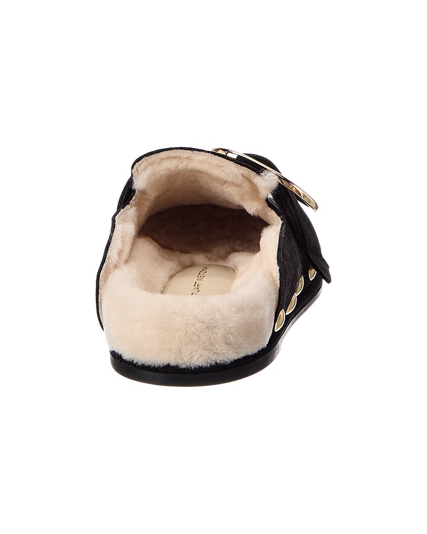 Stuart Weitzman Stuart Weitzman Studded Suede & Shearling Mule