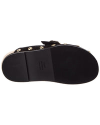Stuart Weitzman Stuart Weitzman Studded Suede & Shearling Mule