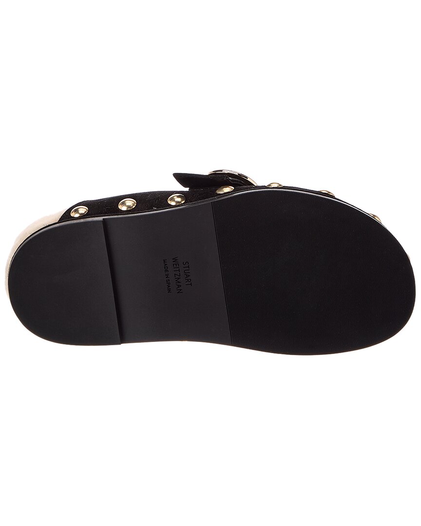 Stuart Weitzman Stuart Weitzman Studded Suede & Shearling Mule