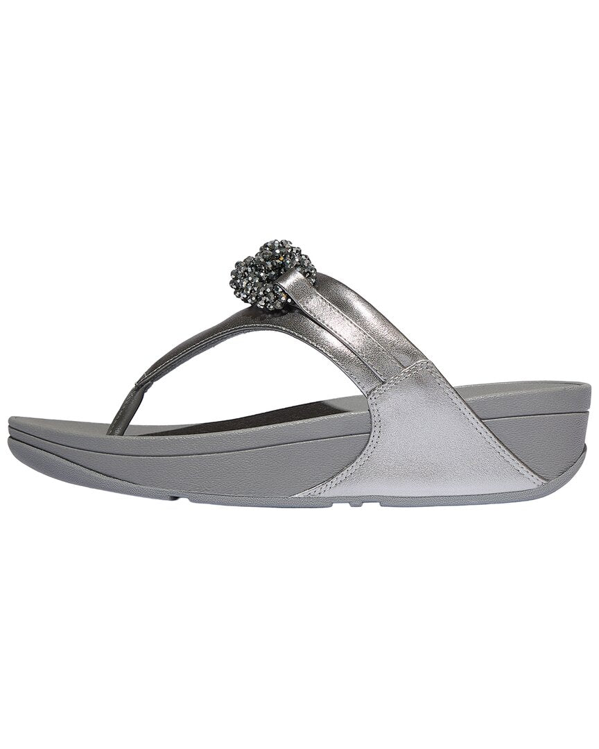 Fitflop Lulu Beaded Chain Leather Toe Post Sandal