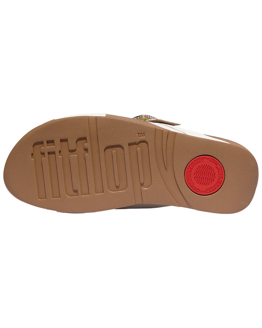 Fitflop Lulu Crystal Buckle Leather Cross Slide