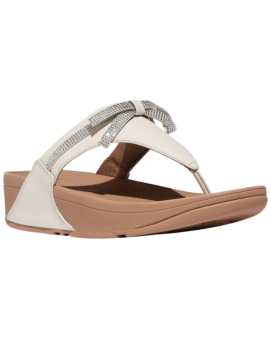 Fitflop Lulu Glitz Bow Leather Toe Post Sandal
