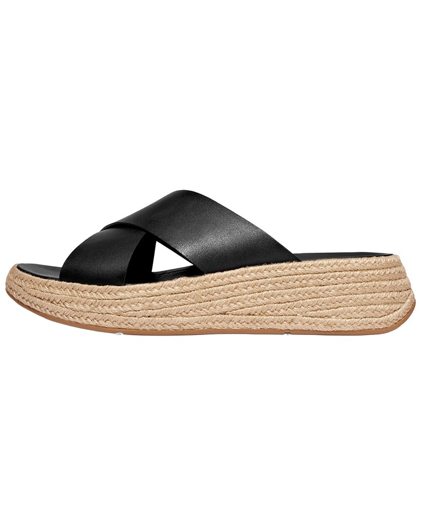 Fitflop F-Mode Espadrille Leather Flatform Cross Slide