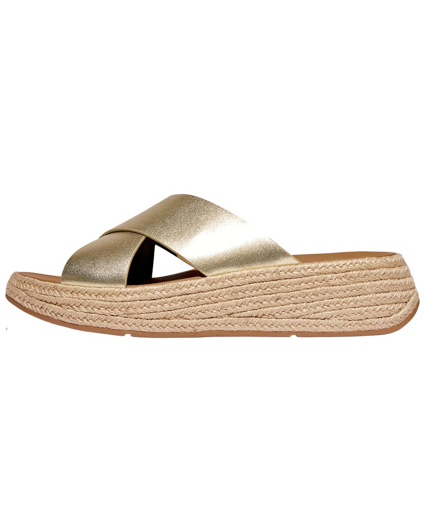 Fitflop F-Mode Espadrille Leather Flatform Cross Slide