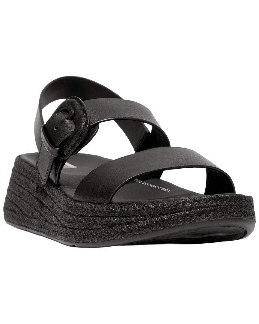Fitflop F-Mode Espadrille Buckle Leather Flatform Sandal