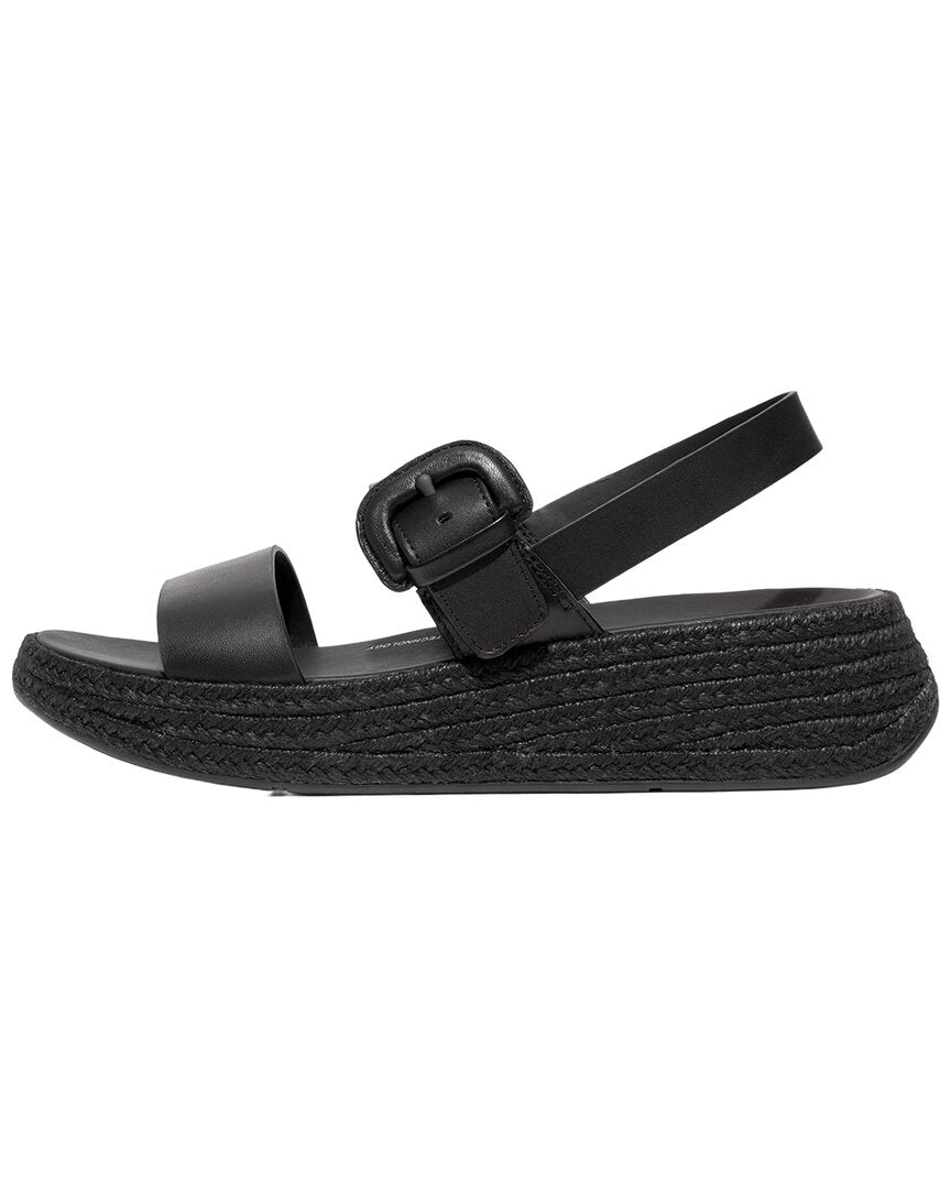 Fitflop F-Mode Espadrille Buckle Leather Flatform Sandal