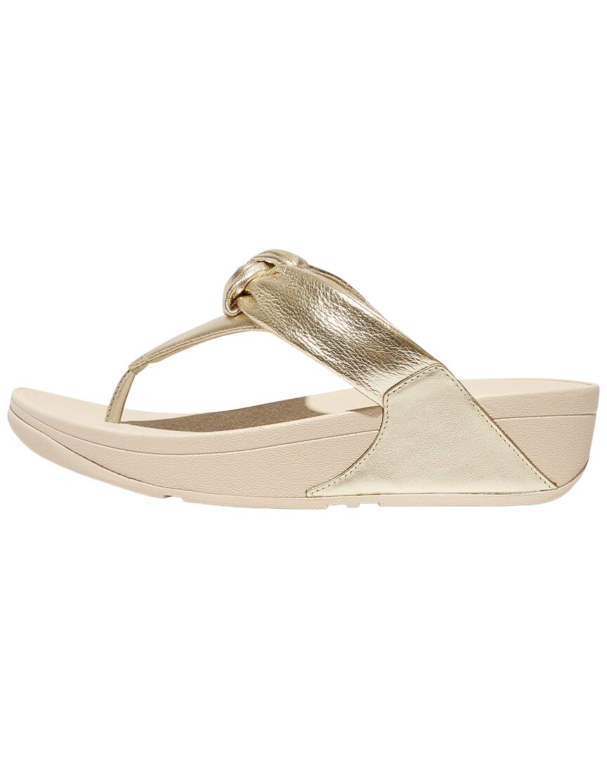 Fitflop Lulu Padded Knot Metallic Leather Toe Post Sandal