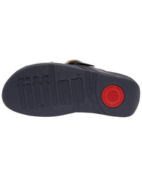 Fitflop Lulu Crystal Buckle Leather Cross Slide