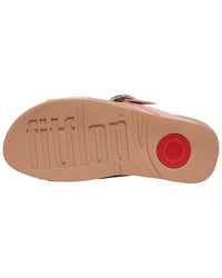 Fitflop Lulu Crystal Buckle Leather Cross Slide
