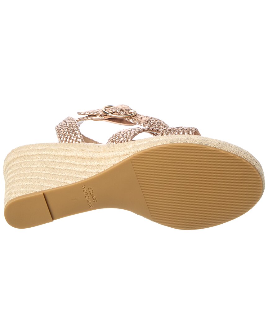 Stuart Weitzman Briar Leather Espadrille Wedge