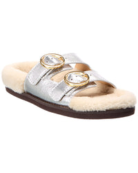 ODISSI Odissi Leather & Shearling Sandal