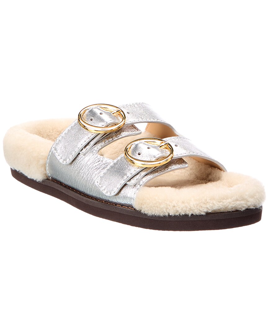 ODISSI Odissi Leather & Shearling Sandal