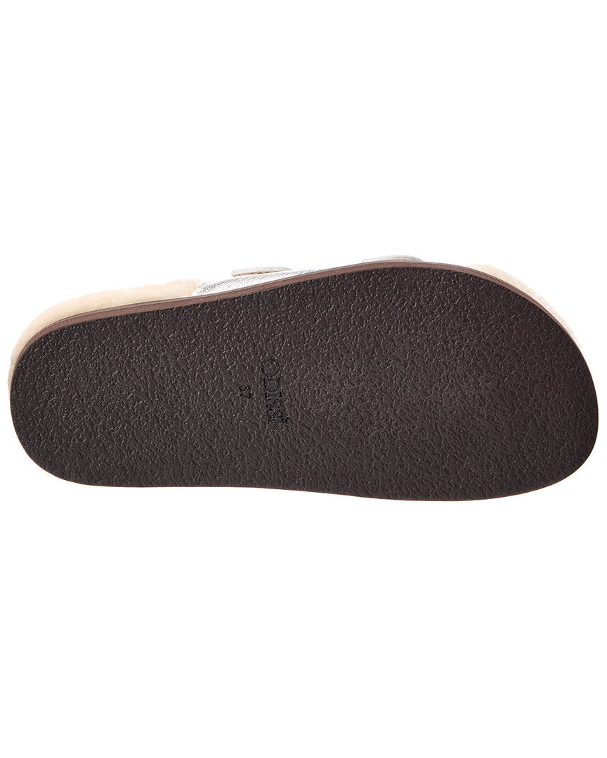 ODISSI Odissi Leather & Shearling Sandal