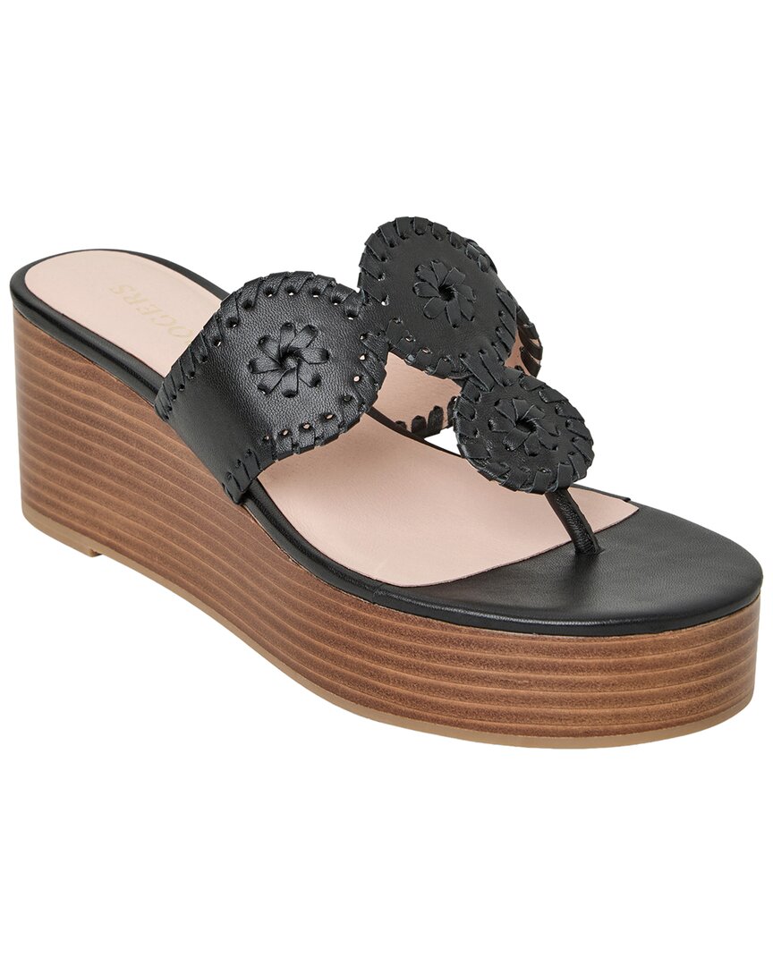 Jack Rogers Jack Rogers Kimberly Mid-Wedge Leather Sandal