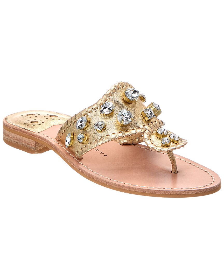 Jack Rogers Jack Rogers Jacks Flat Jeweled Leather Sandal