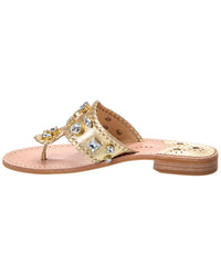 Jack Rogers Jack Rogers Jacks Flat Jeweled Leather Sandal