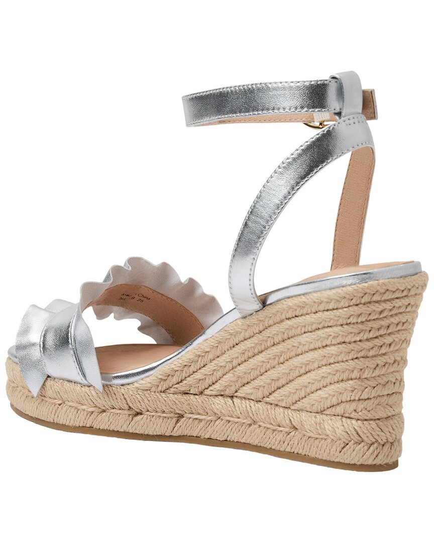 Jack Rogers Jack Rogers Rozette Ruffle Wedge Leather Sandal