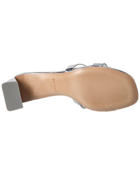 SIMKHAI Simkhai Monogram Metallic Block Heel Leather Sandal