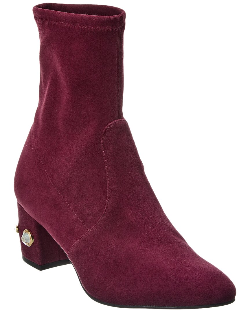 Stuart Weitzman Allshine 60 Suede Bootie Red
