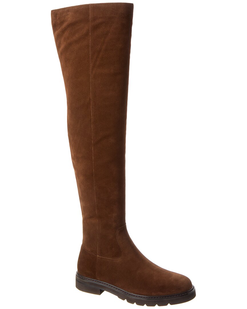 Stuart Weitzman Chicago Lug Suede Over-The-Knee Boot Brown Multi