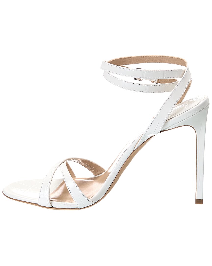 Michael Kors Collection Chrissy Runway Croc-Embossed Leather Sandal
